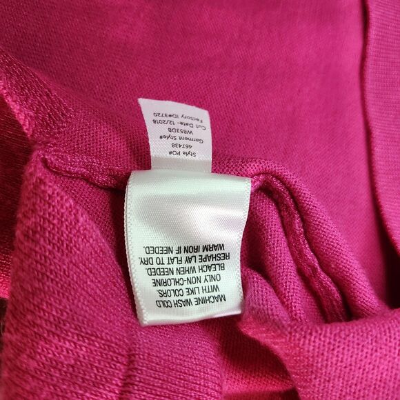 Roz & Ali Pink Cinched Sweater Top 3/4 Sleeve Yoke Detail Plus Size 3X - Picture 10 of 11